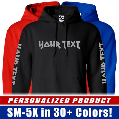 Custom Printed HOODIE | Personalized Sleeves & Back Print Hooded Sweatshirt