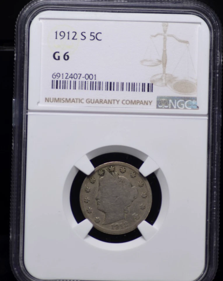 1912 S LIBERTY "V" NICKEL NGC G 6 NICE & ORIGINAL WITH A LOW MINTAGE OF 238,000 - Image 3 of 4