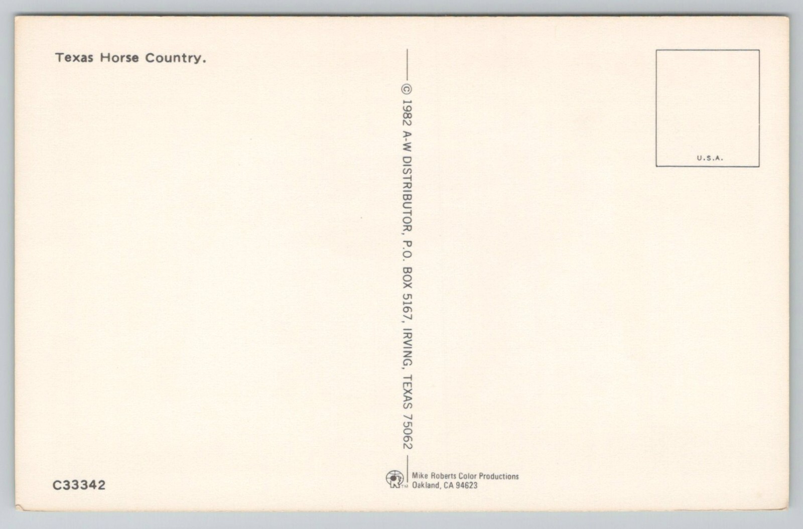 Postcard Texas Horse Country Brown Mare and Colt C33342