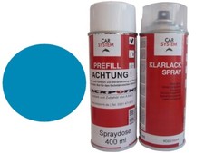 Spray Cans Set Each 400ml Base Coat Ral 5012 Bright Blue + 1K Clear Varnish