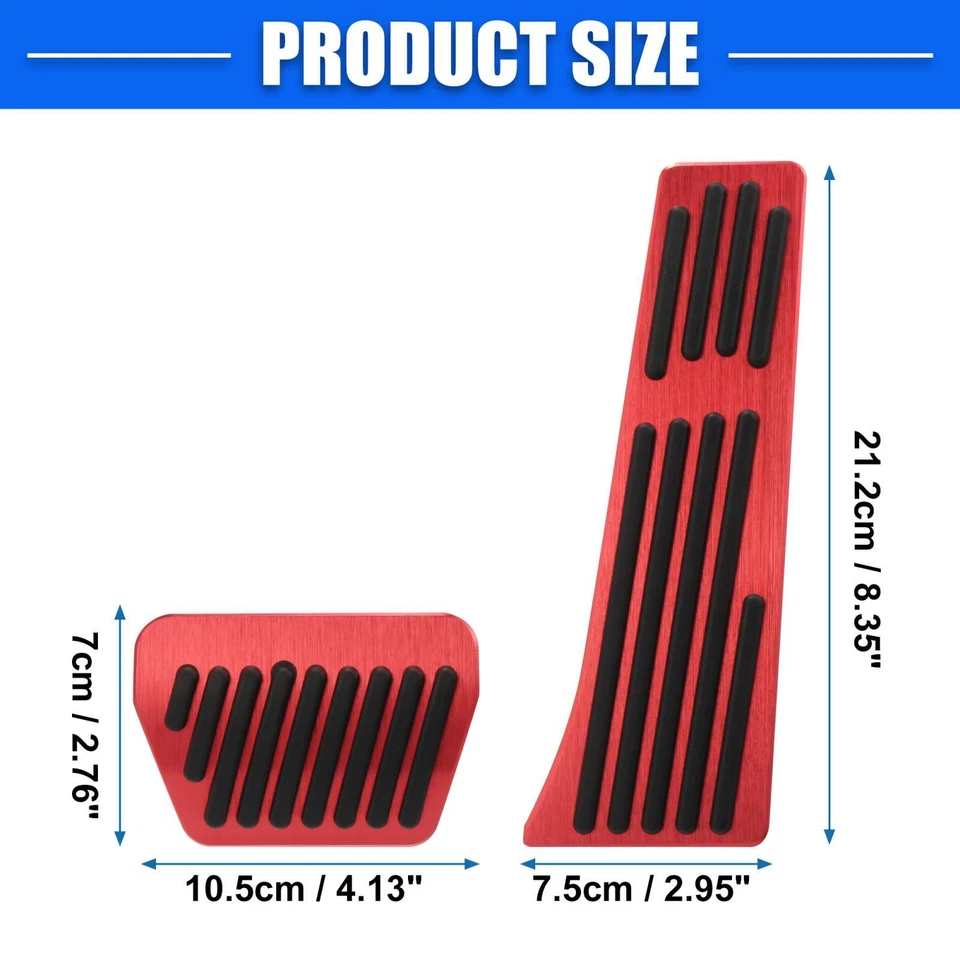 Cubierta de pedal de freno de gas 2 piezas pedales antideslizantes para BMW Serie 1 2 3 4 5 7 rojo Foto 3 de 4