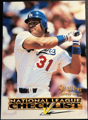 1995 Select Certified NL Checklist Mike Piazza #5 Los Angeles Dodgers Card! A5