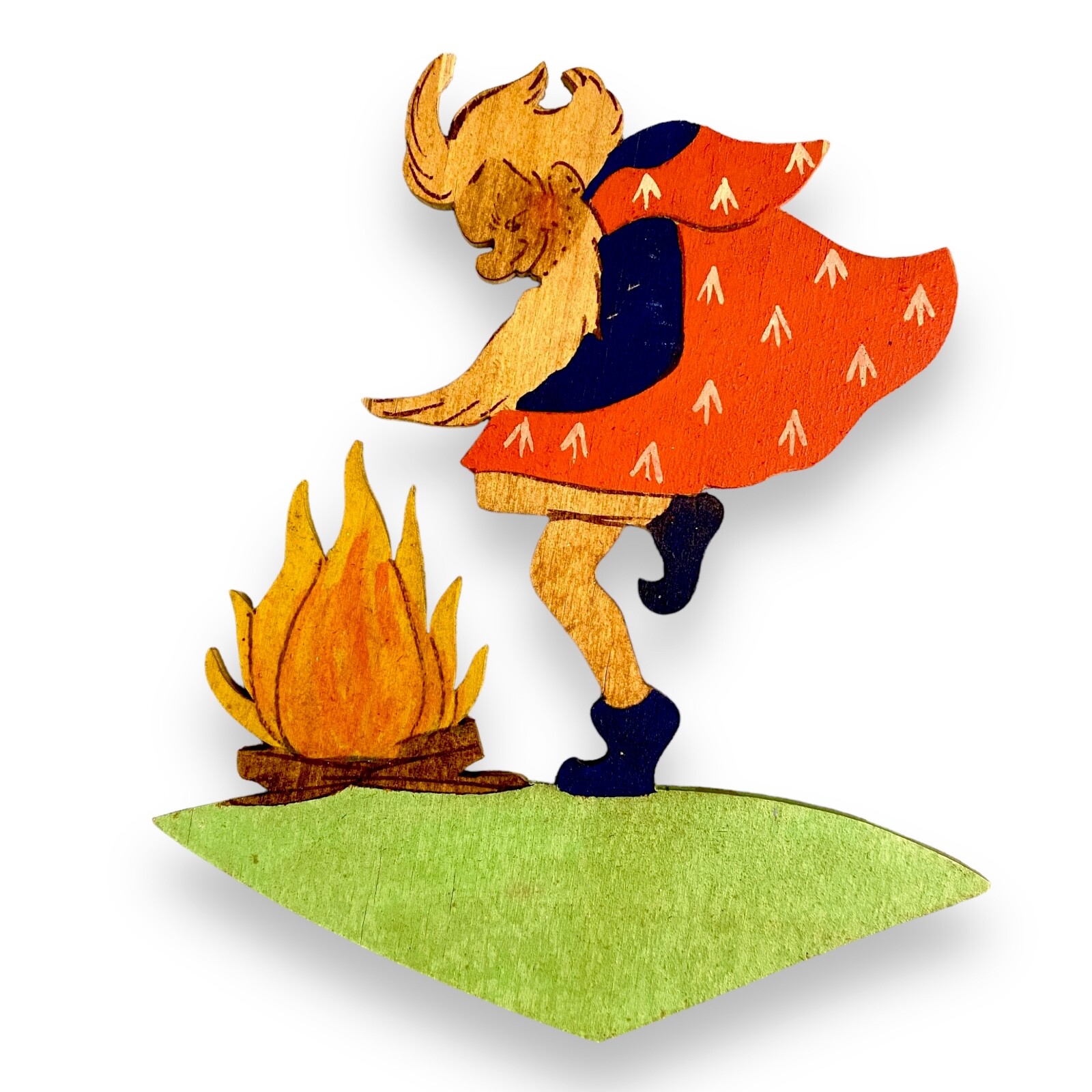 1930er Wrangel Wrangell Kunst Figur Rumpelstilzchen 18cm Märchenholzbild TOP