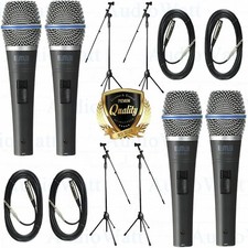 4x EMlC800 Light Aluminum Voice Unidirectional Dynamic Microphone 4x Mic Stand