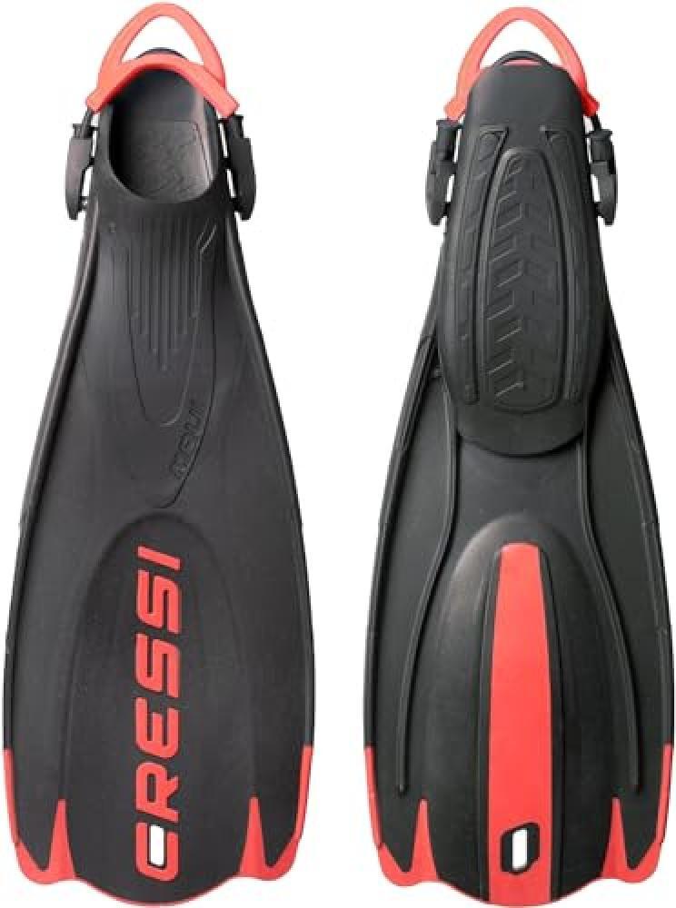 (TG. M/L) Cressi Maui Fins DIV-Cen, Pinne Unisex Adulto, Nero/Rosso (Dive Center
