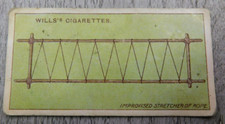 Wills's First Aid Cigarettes Tobacco Trade Card VTG No. 28 Improvised Stretcher