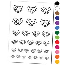Shaking Hands Agreement Icon Temporary Tattoo Water Resistant Set