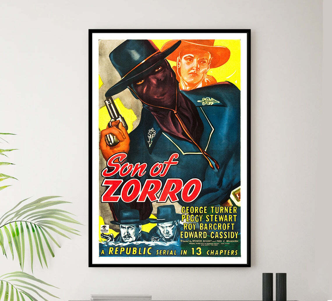 ERIC HAZE 90s Poster ポスター 額付き 非売品 当時物 Son of Zorro - 1947 - Vintage Movie Poster | eBay