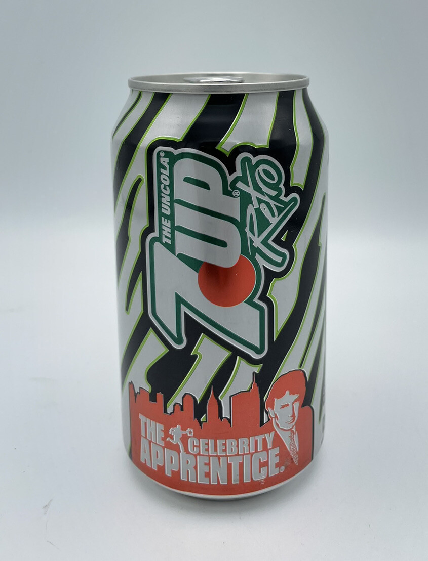 NEW FULL 7Up Retro Celebrity Apprentice Donald Trump Soda Pop Soft