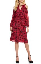 NWT $165 Michael Kors Siz S Women's Garden Galore Cold Shoulder Midi Dress
