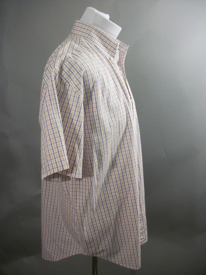 Camisa Steve & Barry's Para Hombre L 16-16 1/2 Cuadros Manga Corta Multicolor Algodón Foto 3 de 4