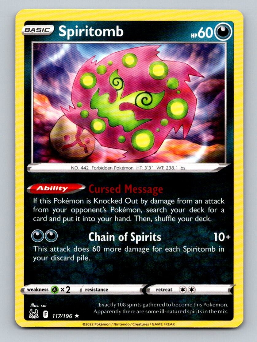 2022 Pokemon Card Lost Origin Spiritomb 117/196