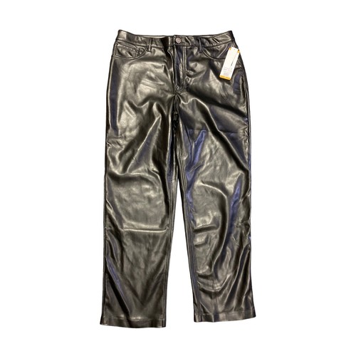 NWT Joie Limited Edition Women's Faux Leather Straight Leg Pant Black 10
