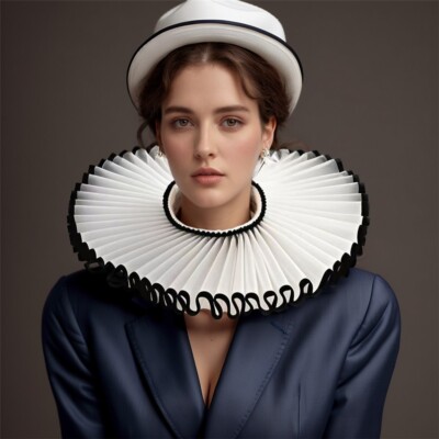Collare Rinascimentale Elisabettiano | Collo A Volant | Costume Halloween E Cosplay | Regolabile | Vari Colori - Foto 4