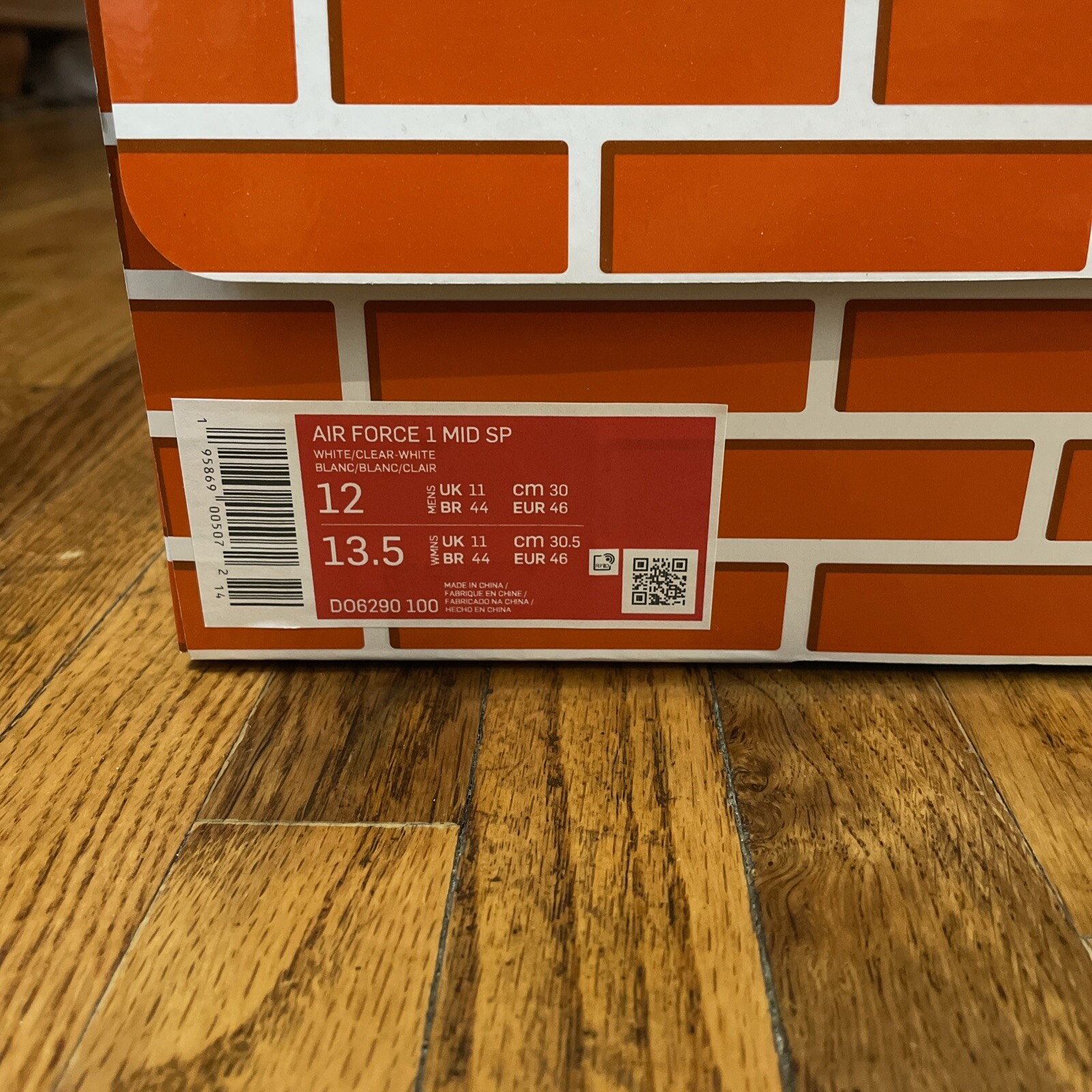 OFF WHITE X NIKE Nike Air Force 1 Mid SP x BIANCO SPORCO bianche DO6290 100 da uomo taglia 12 nuove DEADSTOCK