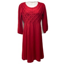 NWT‼ ALYX Sz S Red Sweater Dress 3/4 Sleeve Knee Length • NEW‼ • FREE S/H‼