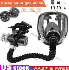 Full Face Gas Portable Electric Respirator Supplied Air Paint Spraying Chemical