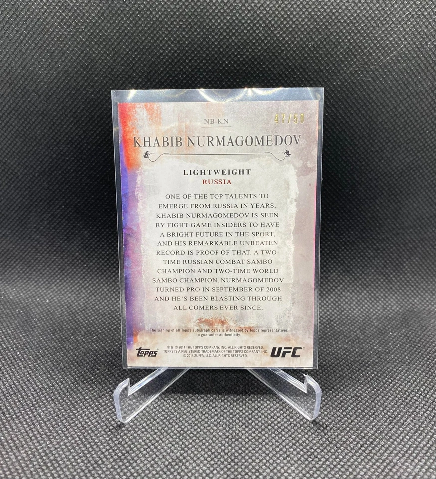 2014 Topps UFC Bloodlines Khabib Nurmagomedov New Guard Insert Auto #/50 SP Rare - Image 2 of 2