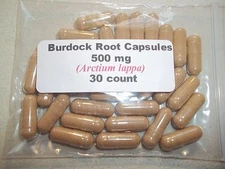 Burdock Root Capsules (Arctium lappa) 500 mg  - 30 count