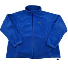 Columbia Benton Springs Fleece Jacket Womens 3X Blue Full Zip Soft Mock Neck