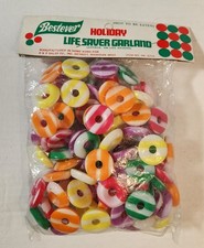 New NIP Vintage Christmas Life Saver Candy Striped Blow Mold Plastic Garland