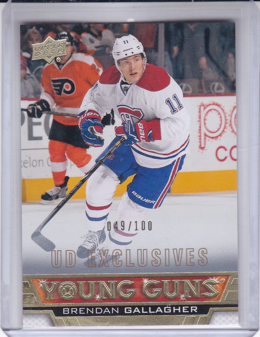 BRENDAN GALLAGHER 2013-14 UPPER DECK YOUNG GUNS RC EXCLUSIVES #049/100 #477