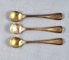 Antique set/lot 3 sterling silver Gorham Old French salt spoons 2.75” 16g