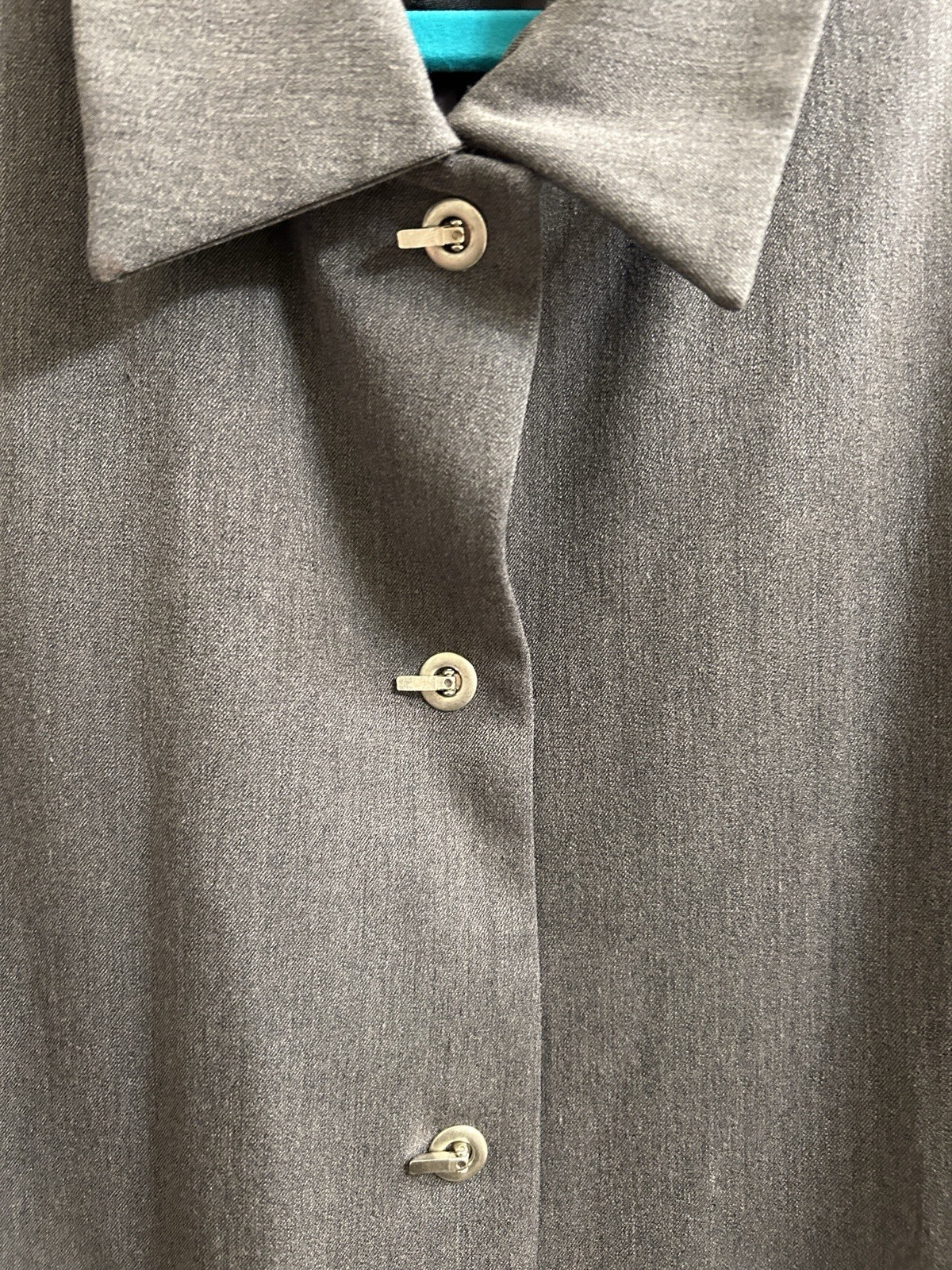 Dialogue Gray Toggle Button Up Jacket Blazer Wome… - image 4