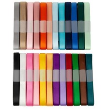 Assorted Colorful Satin Ribbon 3/8 Inch 48 Yards Double Faced Bulk Pack DIY