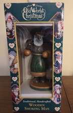 NIB Old World Christmas Wooden Man Incense Smoker - NICE!