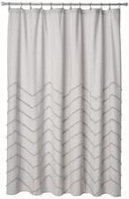 Lush Decor Chenille Chevron Shower Curtain For Bathroom 72 X 72 Light Gray