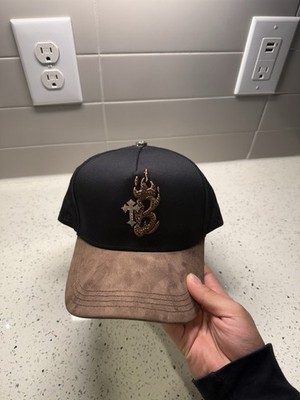EL BARBAS HATS Adjustable Black Brown Baseball Cap Men Embroidered Dragon