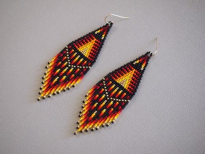Handmade Seed Bead Fringe Earrings - Long Tassel Beaded Jewelry for Women