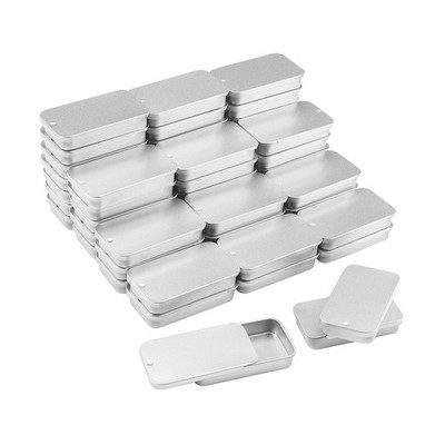 GENHAKON 50 PCS 2.36X1.3X0.43 Inch, Slide Top Tin Containers, Tin Box Contain...