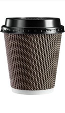 150 x 12oz Triple Wall Coffee Cups with Lids | Insulated Takeaway Hot Drink Cups
