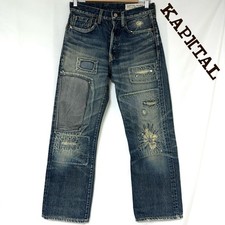 KAPITAL Boro Denim Pants Rare Indigo Sashiko Embroidery Vintage Made in Japan