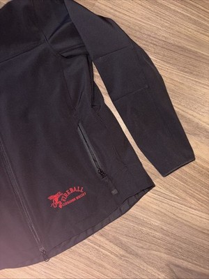 Fireball Whiskey Soft Shell Women Large Black Zip Up Jacket Inside Pockets