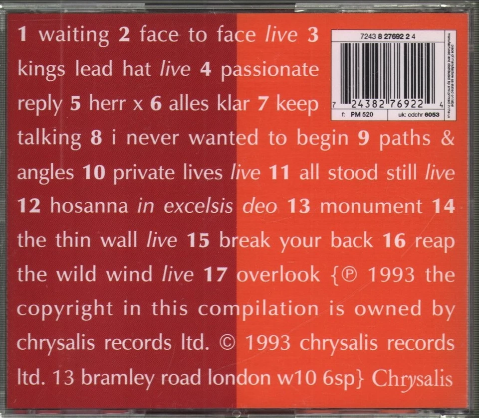 Ultravox Selten 1 CD Europa Chrysalis 1993 CDCHR6053 - Bild 2 von 3