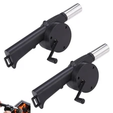 SquEqu 2 Pack Fireplace Bellows Hand Crank Air Blower Portable Manual Handheld