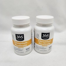 365 Whole Foods Market Chromium Picolinate 200mcg 100 Caps Lot Of 2 Exp. 01/28