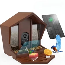 Smart Bird Feeder with Camera Solar Powered, 2K UHD Free AI Identifies 10000+ 