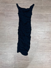 David Meister Black Rushed bodycon dress, size 4, pre-owned