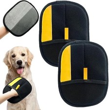 2PC Electrostatic Pet Hair Removal Gloves Brush Double-sided Pet Grooming Gloves