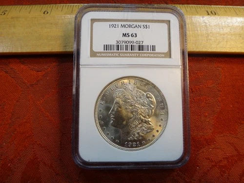 1921 United States Morgan Silver Dollar $1 NGC Graded MS63 - Free S&H USA