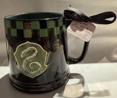 RAE DUNN ARTISAN COLLECTION BY MAGENTA Rae Dunn X Harry Potter Black/Green DOUBLE SIDED SLYTHERIN Mug NWT