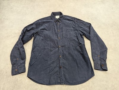 Vtg Jaeger Shirt Mens M Navy Blue Corduroy Utility Preppy Retro Workwear 90s Top
