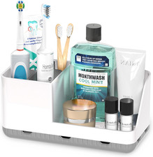 Detachable Toothbrush  Toothpaste Holder, Bathroom Counter Organizer