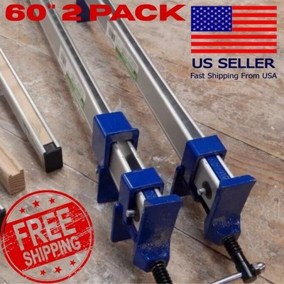 60'' Aluminum Bar Clamp F Style Woodworking Wood Quick Grip Bar Clamps 2-Pack