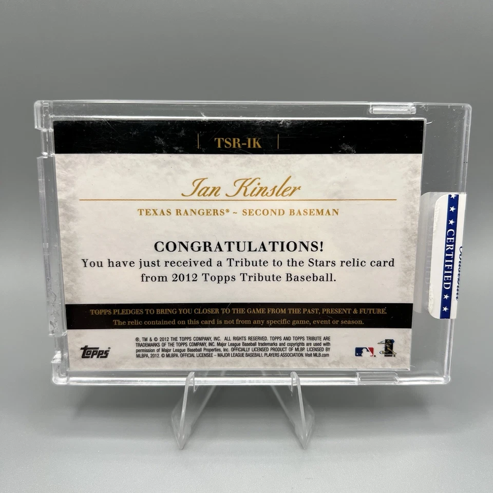 2012 Topps Tribute Tribute to the Stars Relic Gold/15 Ian Kinsler #TSR-IK Foto 2 de 2