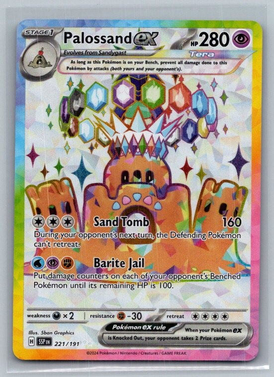 Palossand ex 221/191 Ultra Rare Surging Sparks Pokemon Holo Near Mint